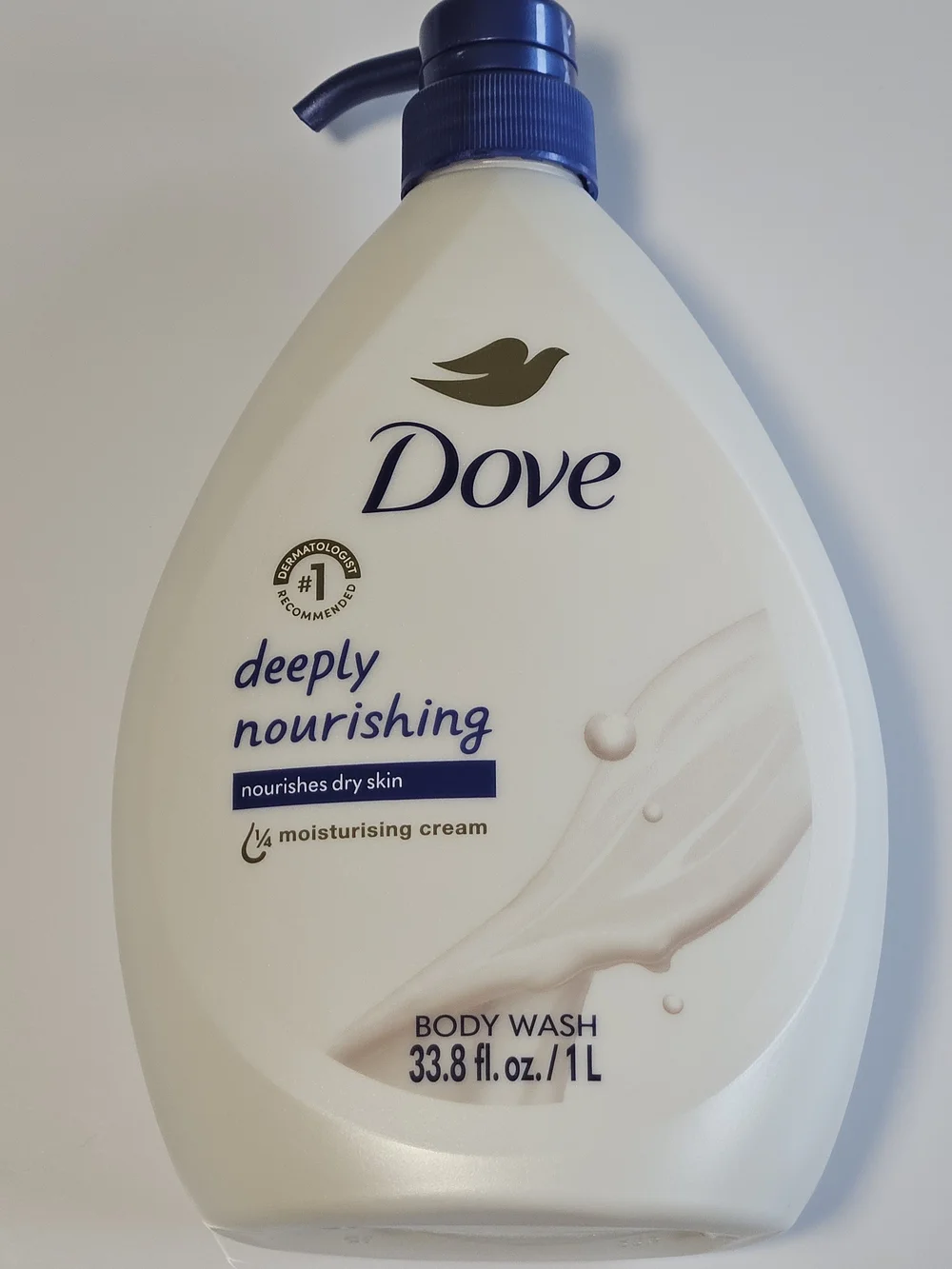Dove Deeply Nourishing Body Wash Moisturizing Cream White 33.8 fl oz/1 Liter NEW
